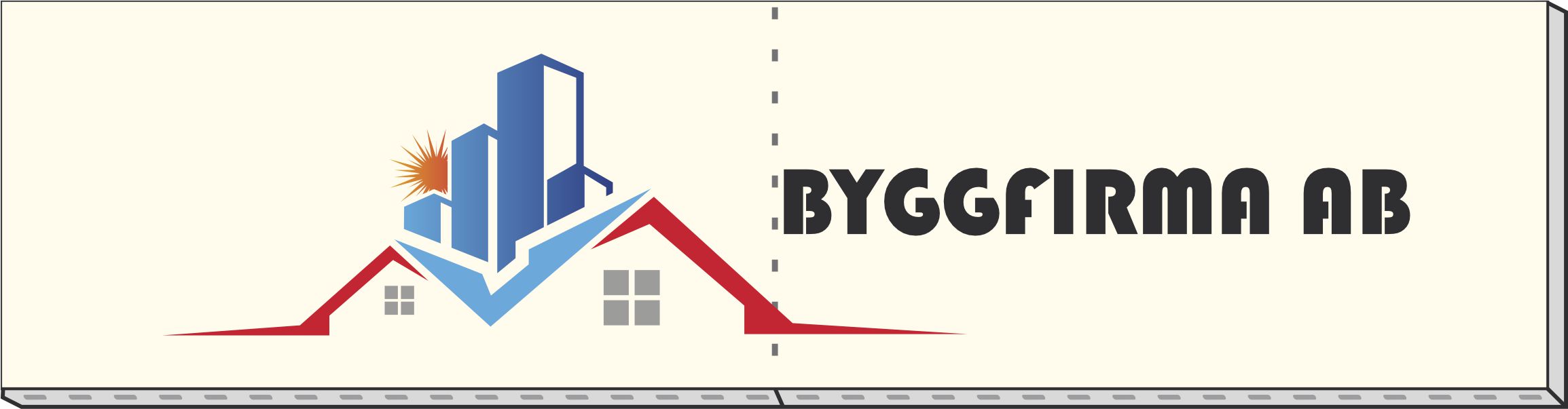Ritad byggskylt med logotyp